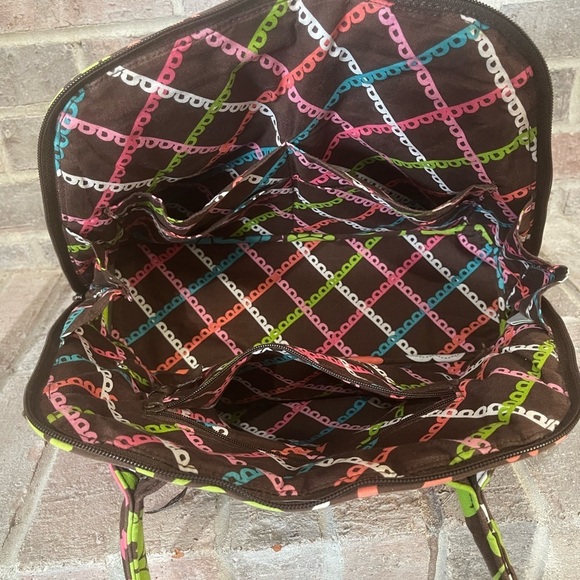 Vera Bradley Brown and Pink Floral Shoulder Bag - Picture 8 of 11